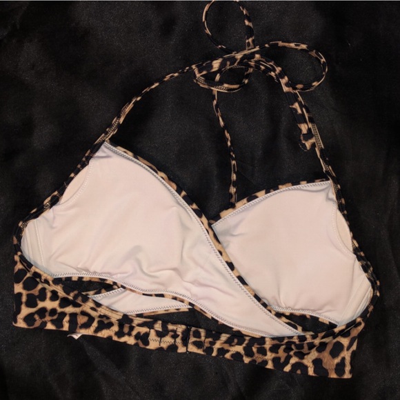 VICTORIA’S SECRET PINK SWIMSUIT CRISS CROSS CUT OUT BIKINI WRAP TOP - Picture 3 of 6